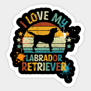 I Love My Labrador Retriever Sticker